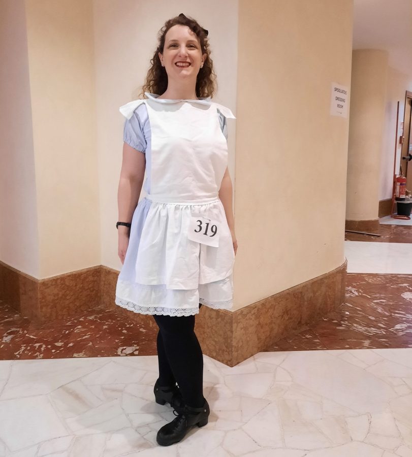 Alice in Wonderland costume for an Irish dance competition.