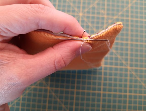 Brick stitch embroidered needle roll: finishing the construction