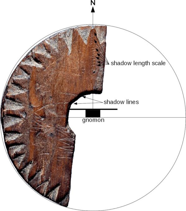 Image of the original wooden disk fragment found in Uunartoq (Greenland)