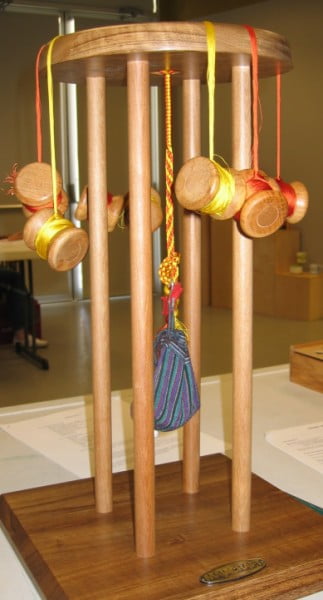 A marudai stand for kumihimo.Photo by Ccassan - Wikimedia Commons