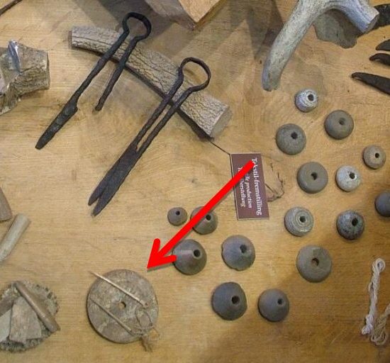 The display at Slagelse Museum where one of the disks from Trelleborg is displayed. Photo by Russell Scott