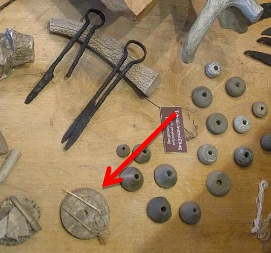 The display at Slagelse Museum where one of the disks from Trelleborg is displayed. Photo by Russell Scott
