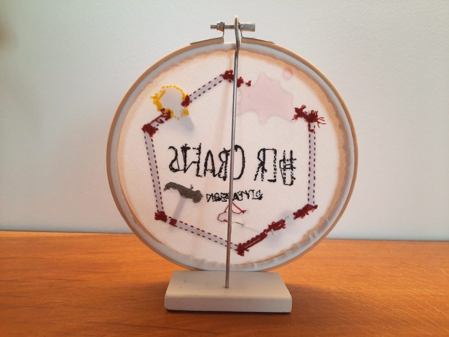 Making a DIY stand to display embroidery hoops