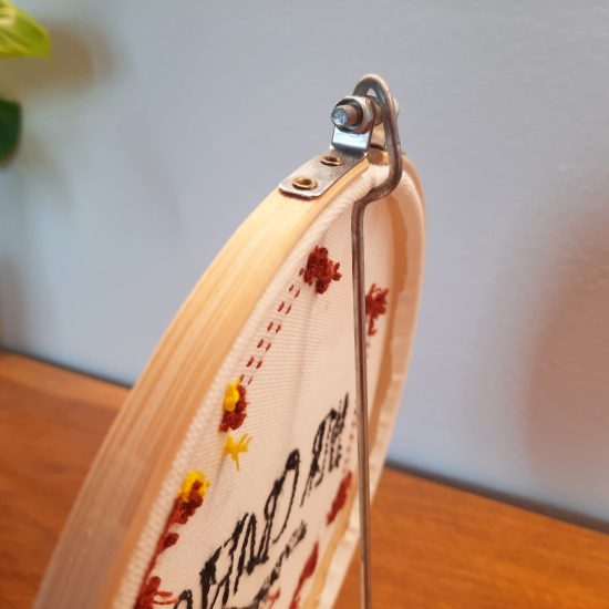 Making a DIY stand to display embroidery hoops