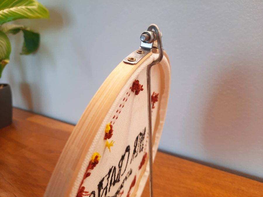 Making a DIY stand to display embroidery hoops