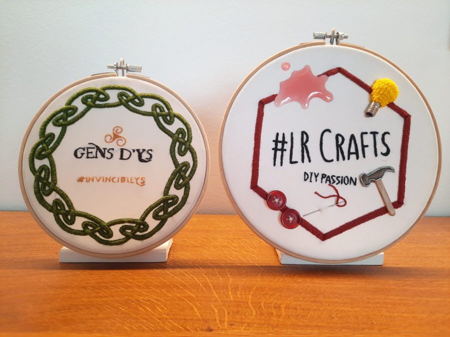 Making a DIY stand to display embroidery hoops
