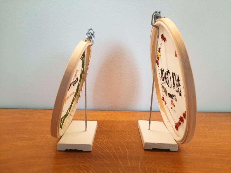 Making a DIY stand to display embroidery hoops