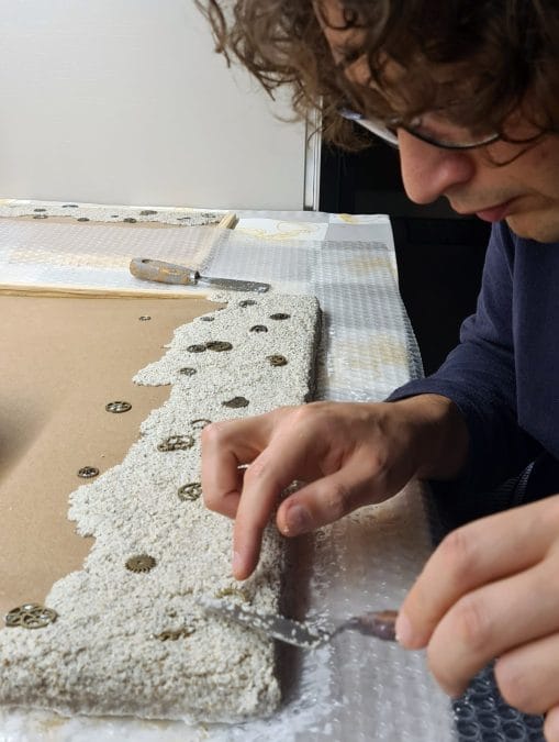 Making an epoxy resin beach: sculpting the shoreline