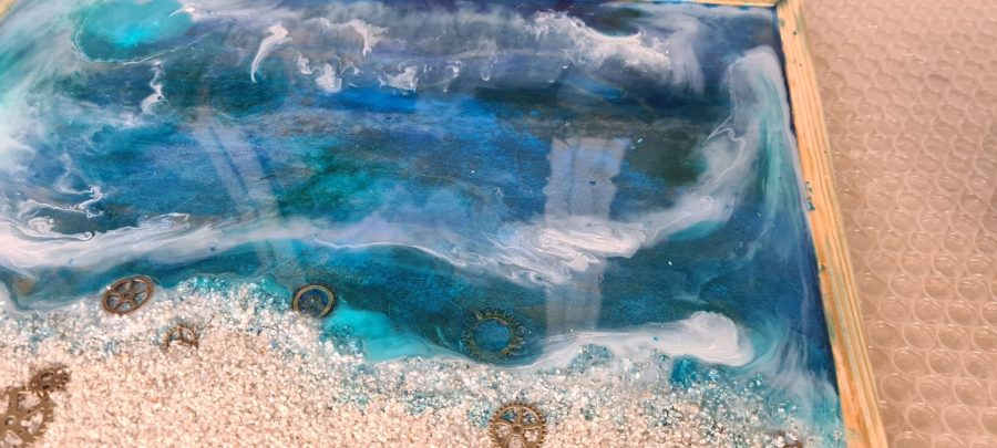 Making an epoxy resin beach: making the sea foam