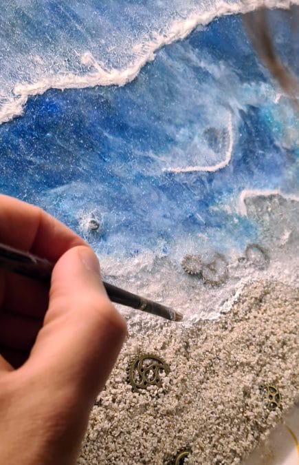 Making an epoxy resin beach: refinishing the sea foam