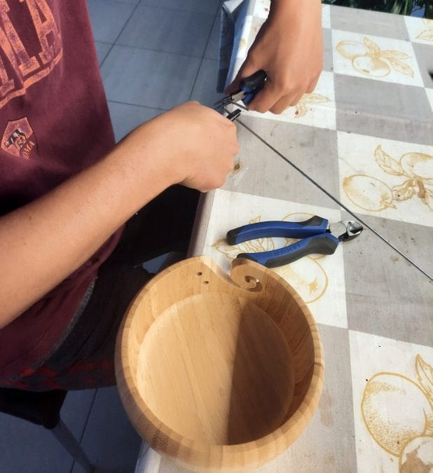 Adding a cone thread stand to a yarn bowl: making the thread holder