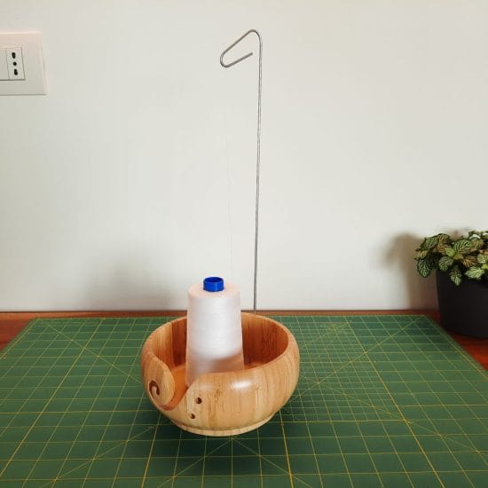 Yarn bowl with cone thread stand addition