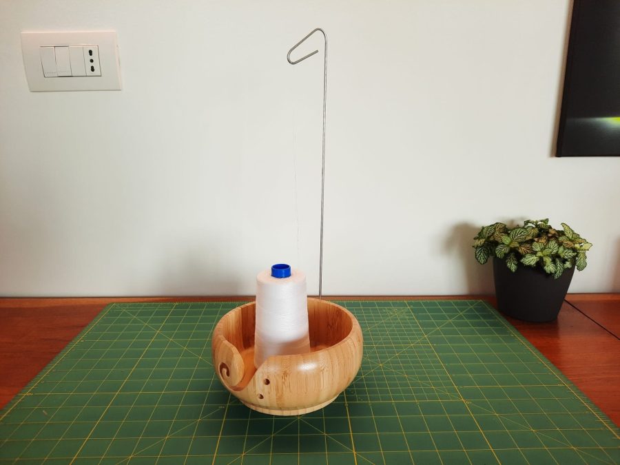 Yarn bowl with cone thread stand addition