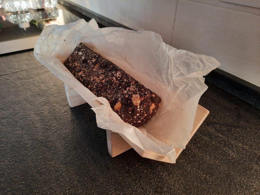 Wooden mold for "Salame di Cioccolato"