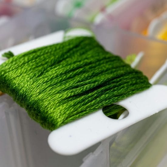 Green embroidery floss