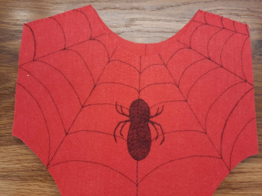 Spiderman costume, the red vest