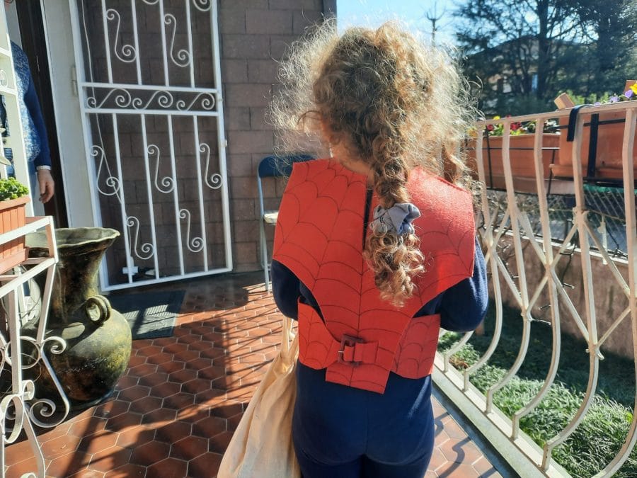 Spiderman costume, the red vest