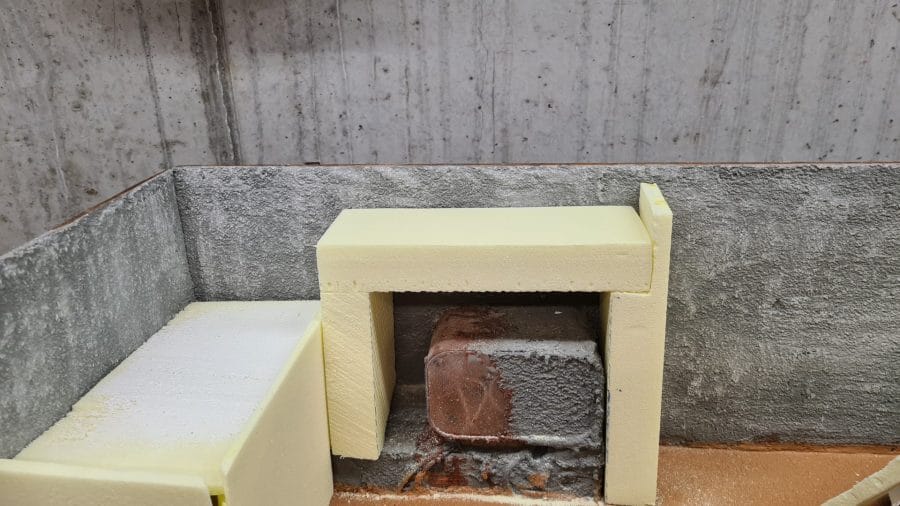 Making a Nativity diorama inside an antique steamer trunk: hiding supports and the main electric box