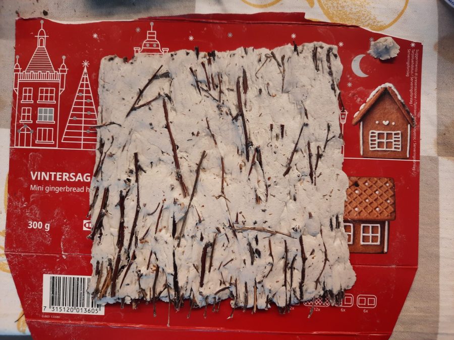 Making a Nativity diorama inside an antique steamer trunk: building the roof for the stable