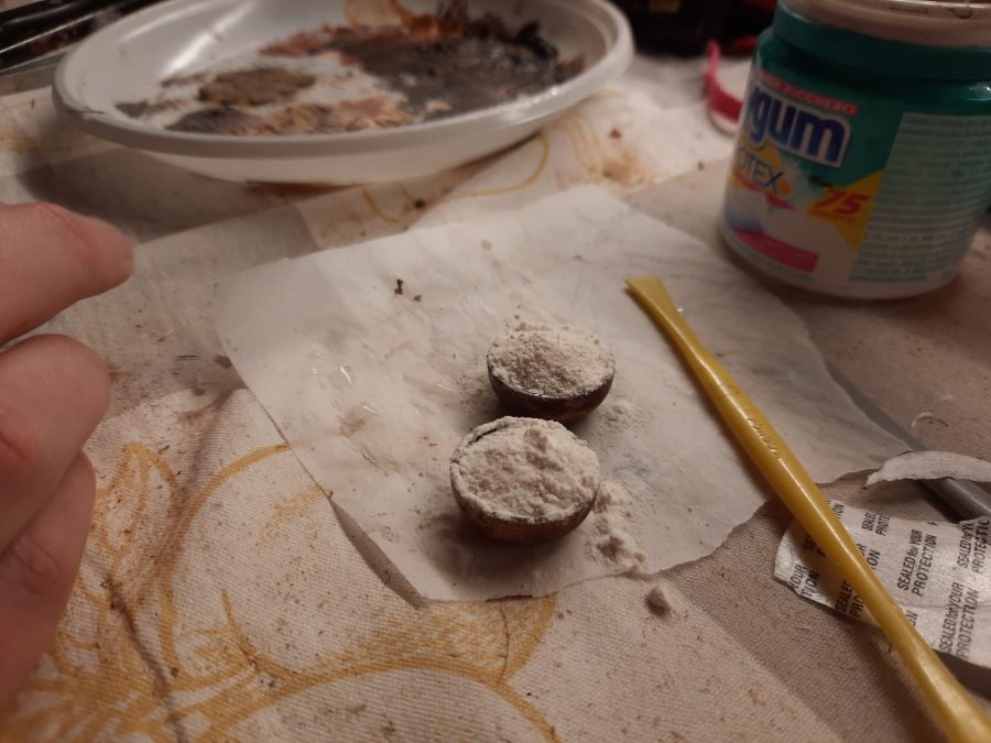 Making a Nativity diorama inside an antique steamer trunk: crafting kitchen items