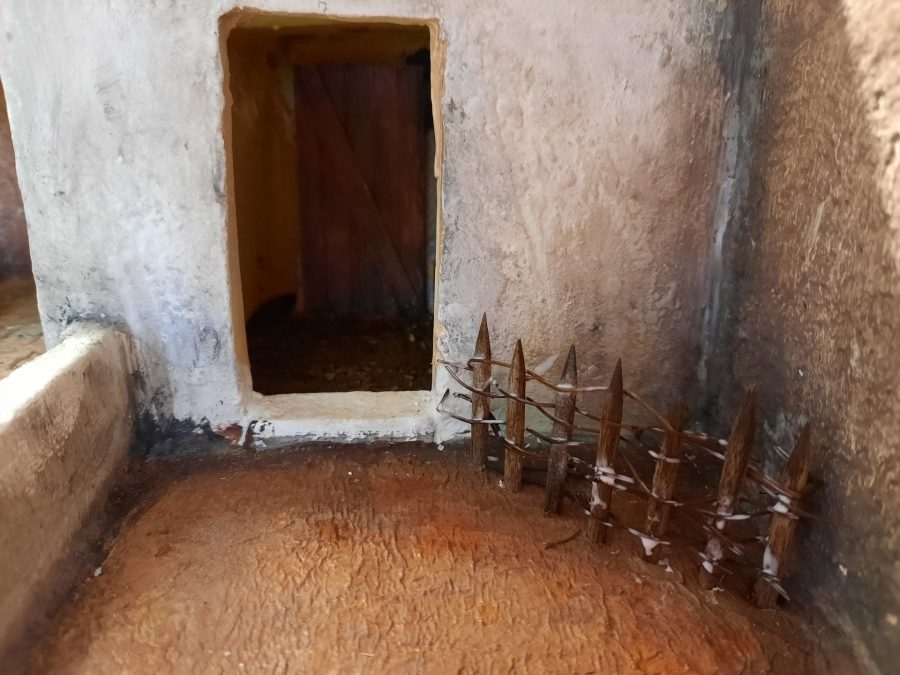 Making a Nativity diorama inside an antique steamer trunk: furnishing the holy manger