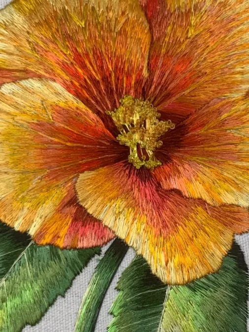 A needle painting work by Jessica Devin of JDevinEmbroidery