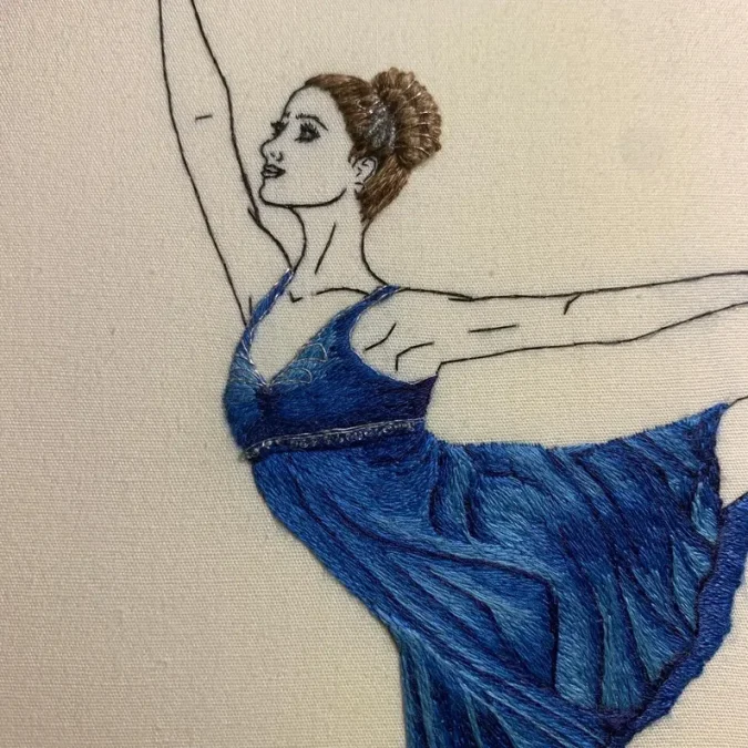 A needle painting work by Jessica Devin of JDevinEmbroidery