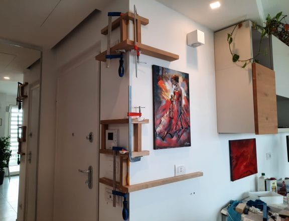 Making our custom wall shelves