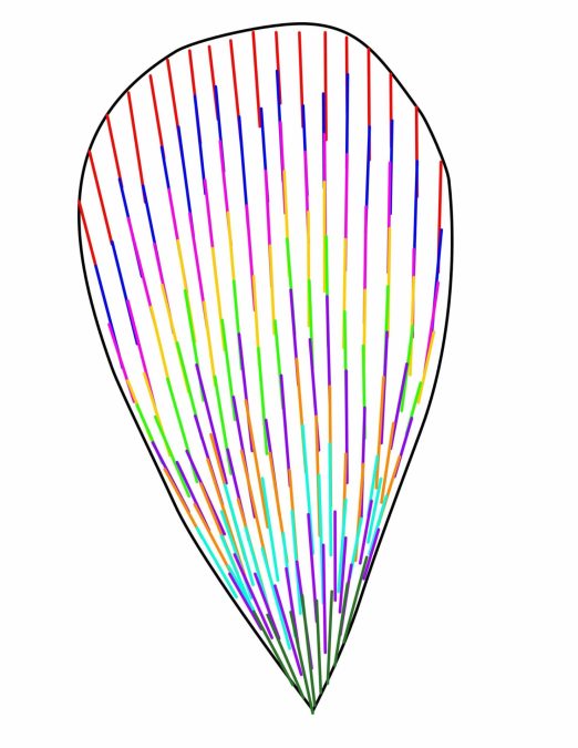 Example of stitch diagram for needle painting by Jessica Devin of JdevinEmbroidery