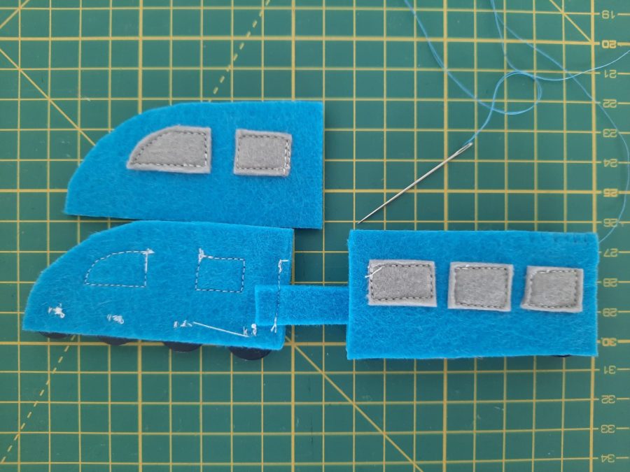 Making our felt bus book: the train