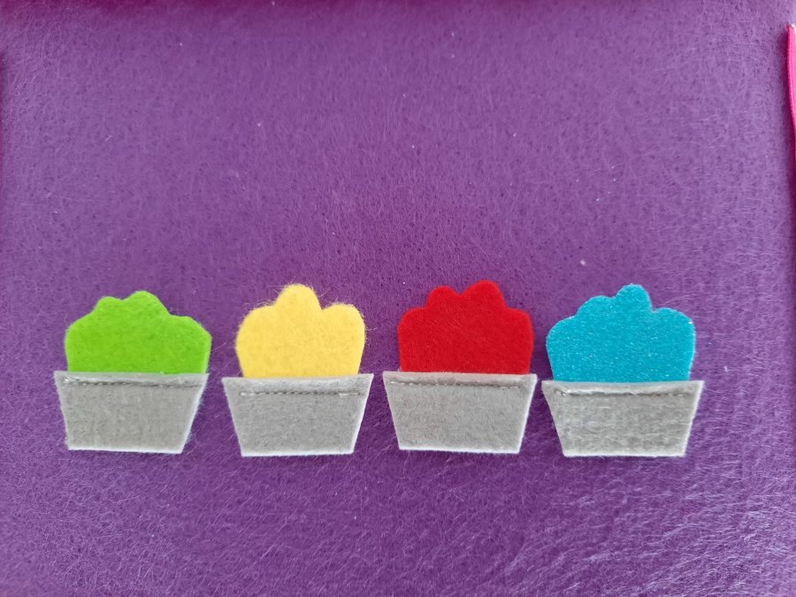 Making our felt bus book: the inside of the ice cream shop