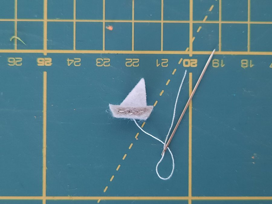 Making our felt bus book: the inside of the ice cream shop