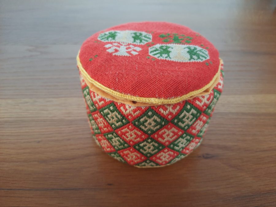 German Brick Stitch embroidered box