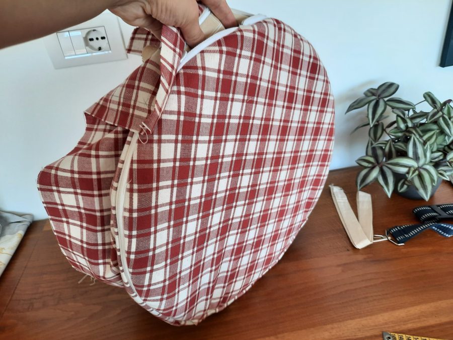 My bodhran bag inside out for the final construction phase