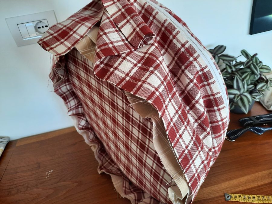 My bodhran bag inside out for the final construction phase