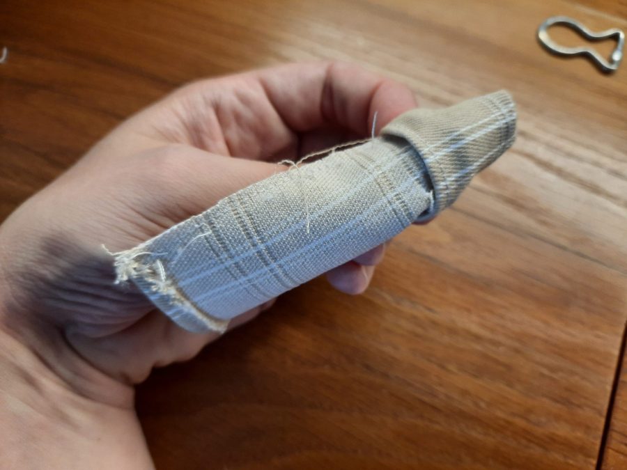Making the attachments for my bodhran bag's shoulder strap