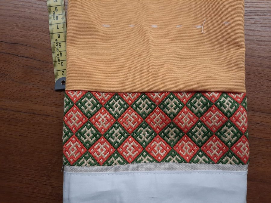 Lining the inside of my my German Brick Stitch embroidered box