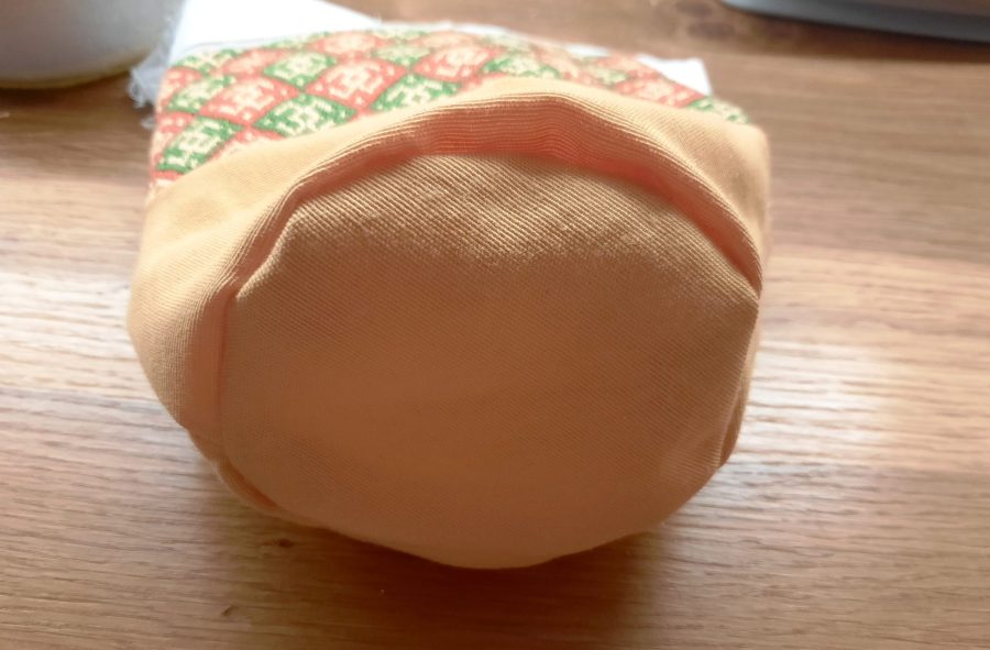 Lining the inside of my my German Brick Stitch embroidered box