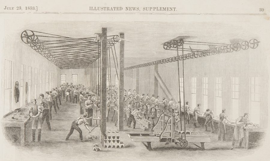Singer factory in New York, probably New York Centre Street