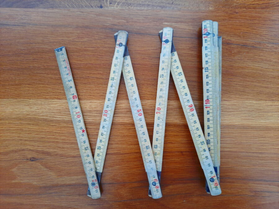 The folding ruler we used to make our repurposed embroidery frame